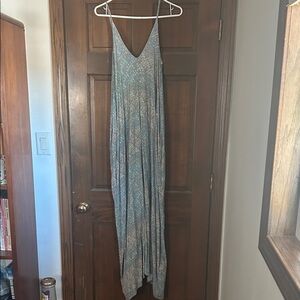 Millibon Teal and White Maxi Dress